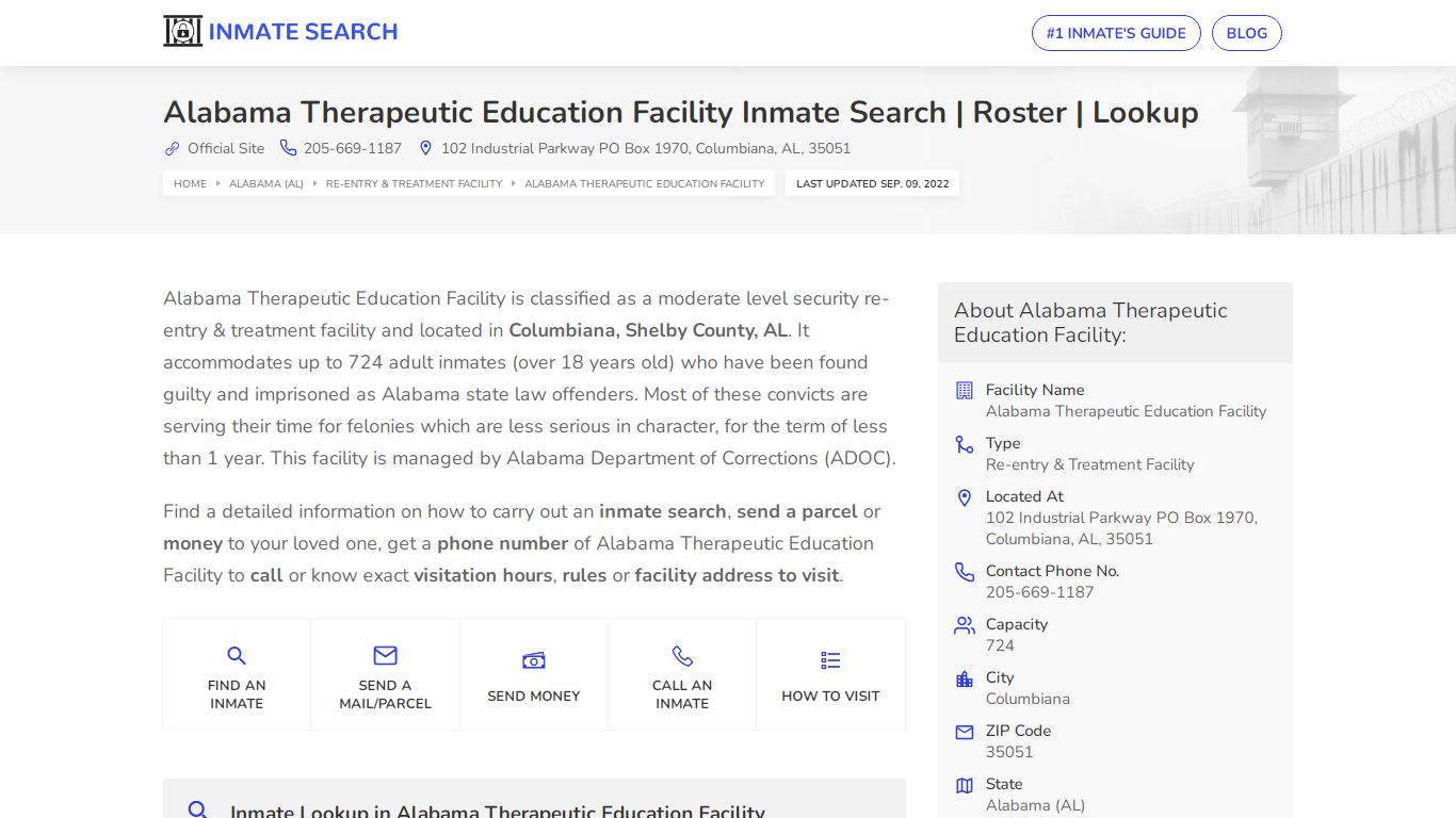 Alabama Therapeutic Education Facility Inmate Search | Roster | Lookup